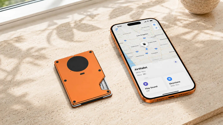 Slim wallet tracker card that works with Apple Find My