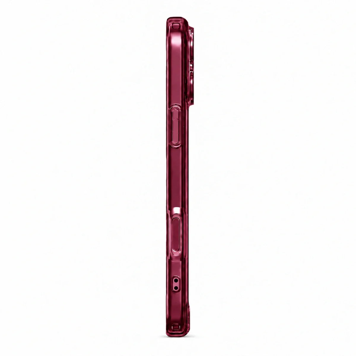 Burgundy clear magnetic phone case shown in a slim side profile #color_Burgundy