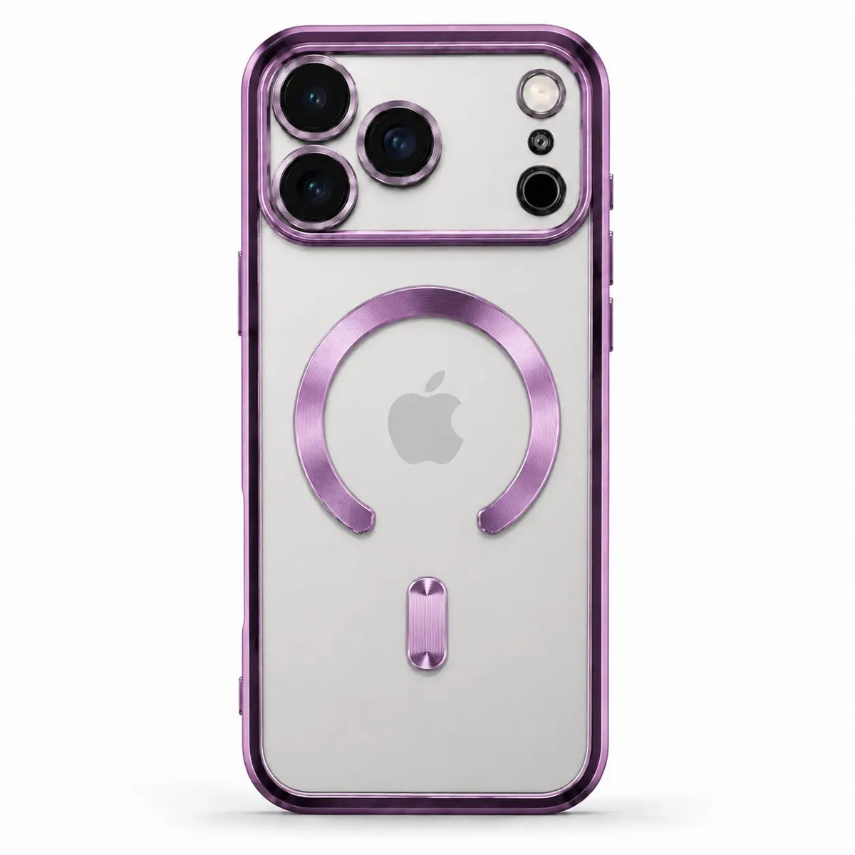 Lavender tinted magnetic phone case with wide camera openings, shown from the back on white #color_Lavender
