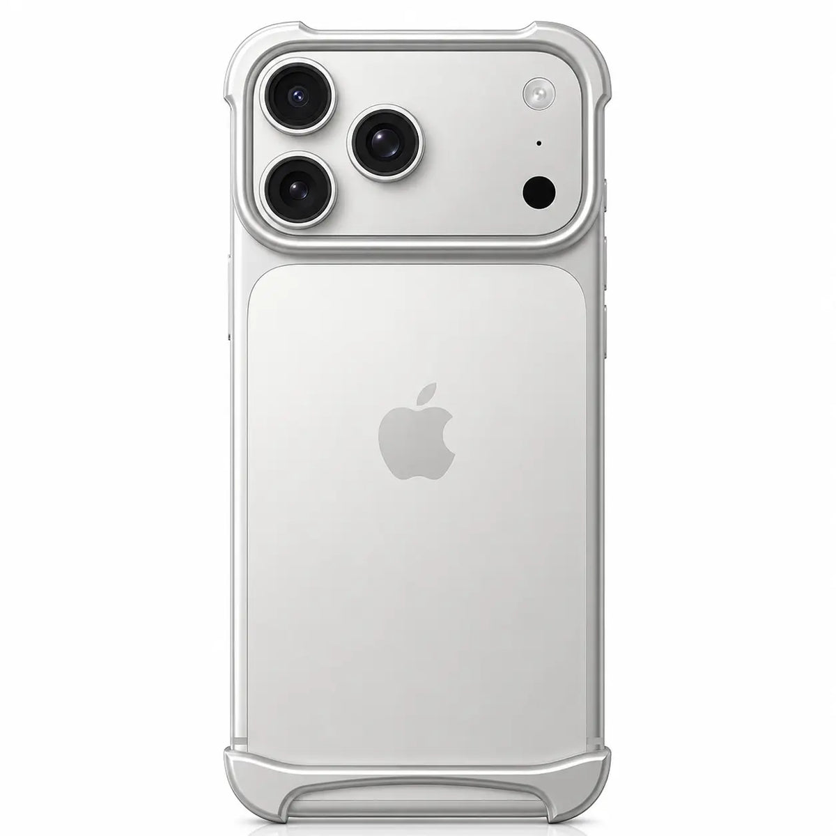 Thin aluminum bumper case with protective edges #color_Titanium Silver