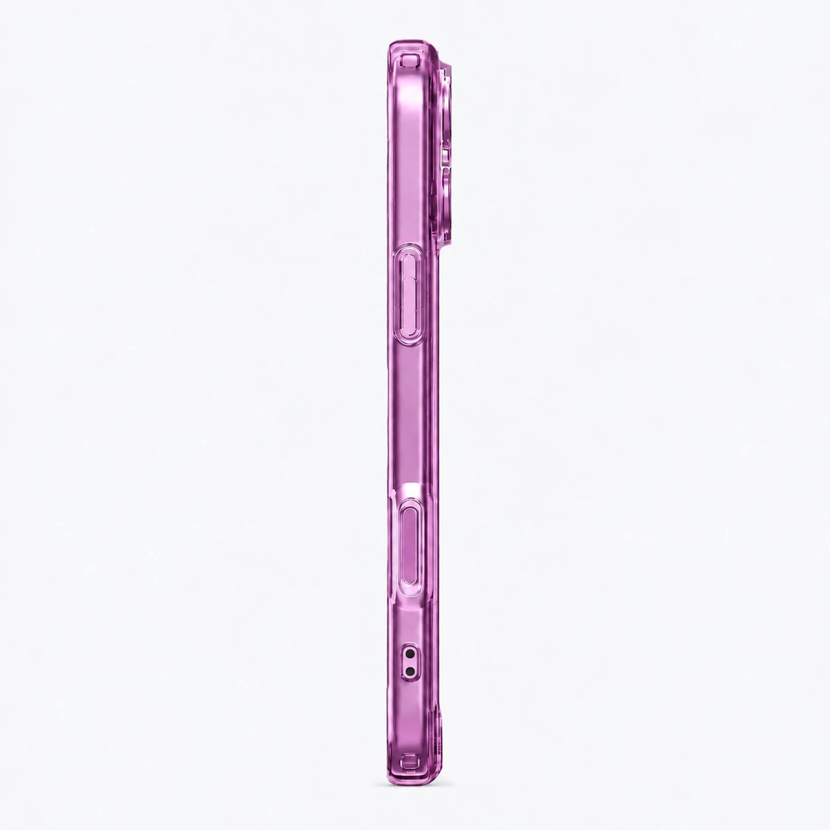 Pink tinted phone case in a slim side profile on a white background #color_Blush Pink