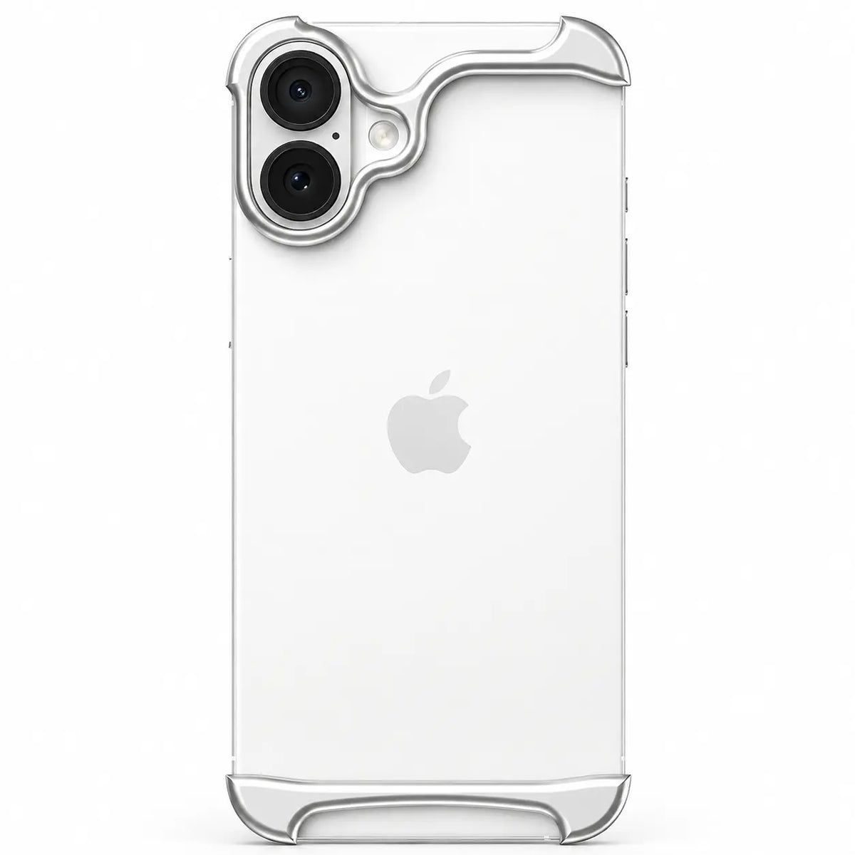 Silver bumper phone case with raised camera and lower corner protection #color_Titanium Silver