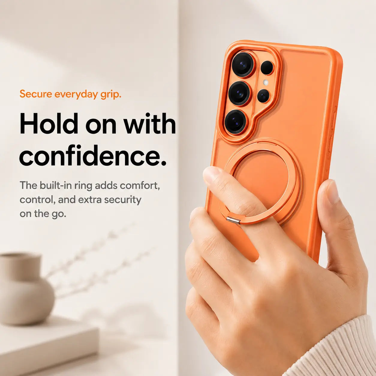 Samsung magnetic phone case with hands-free stand