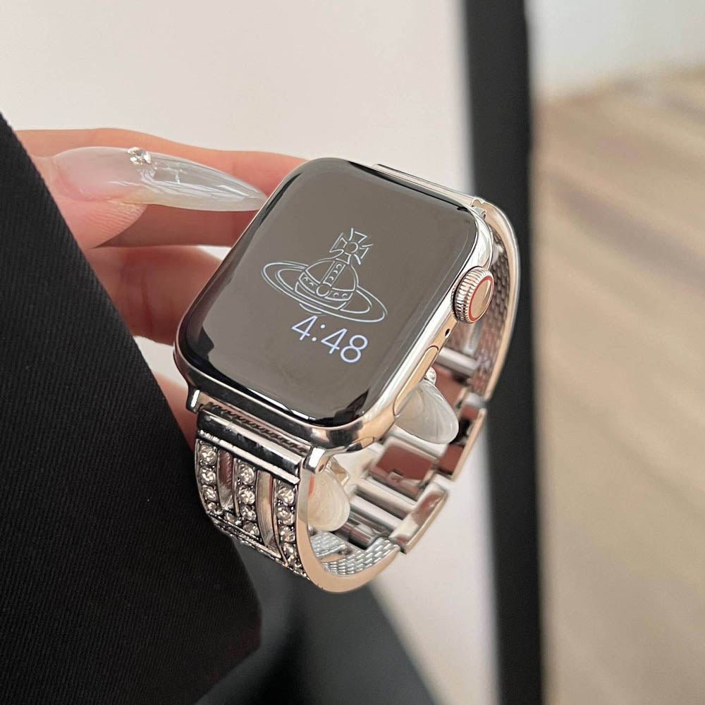 Women’s Square-Link Stainless Steel Apple Watch Band