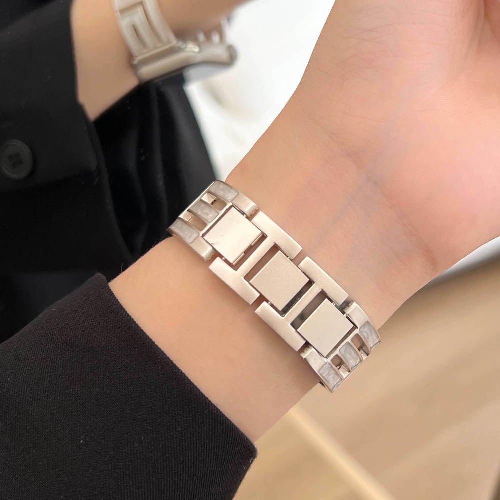 Women’s Square-Link Stainless Steel Apple Watch Band